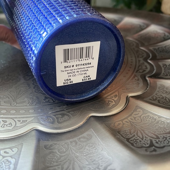 STARBUCKS 2023 24 oz PURPLE Grid Tumbler - Picture 3 of 6